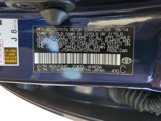 JTDKN3DUXF0396424 - 2015 TOYOTA PRIUS ლურჯი ფოტო 13