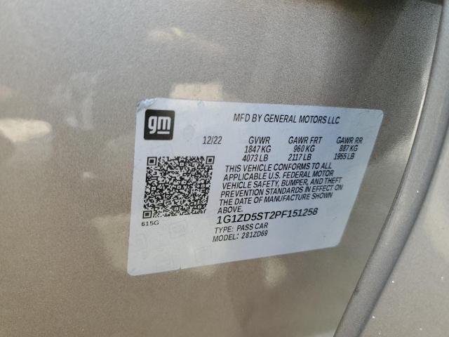 1G1ZD5ST2PF151258 - 2023 CHEVROLET MALIBU LT Қоңыр фото 12