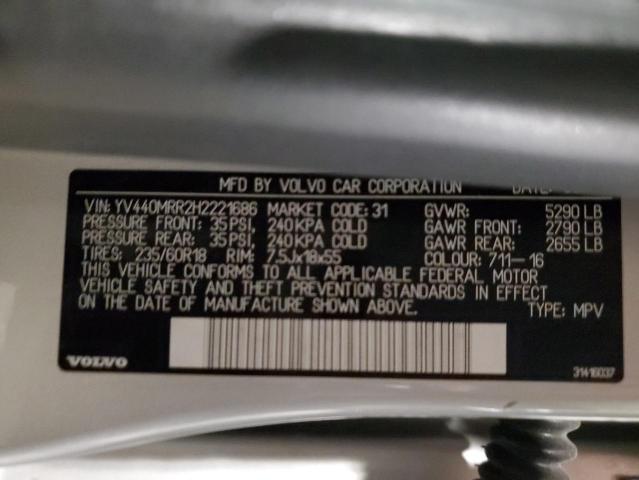 YV440MRR2H2221686 - 2017 VOLVO XC60 T5 DYNAMIC ვერცხლისფერი ფოტო 14