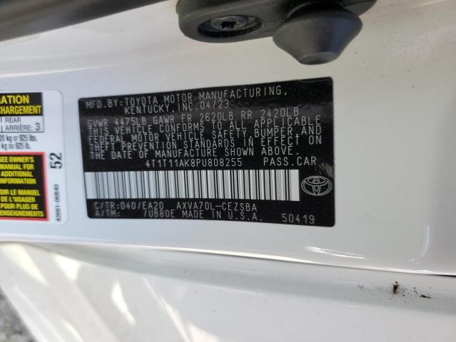 4T1T11AK8PU808255 - 2023 TOYOTA CAMRY SE NIGHT SHADE WHITE photo 12