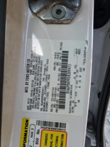 3FA6P0K99DR309415 - 2013 FORD FUSION TITANIUM 白色 照片 12