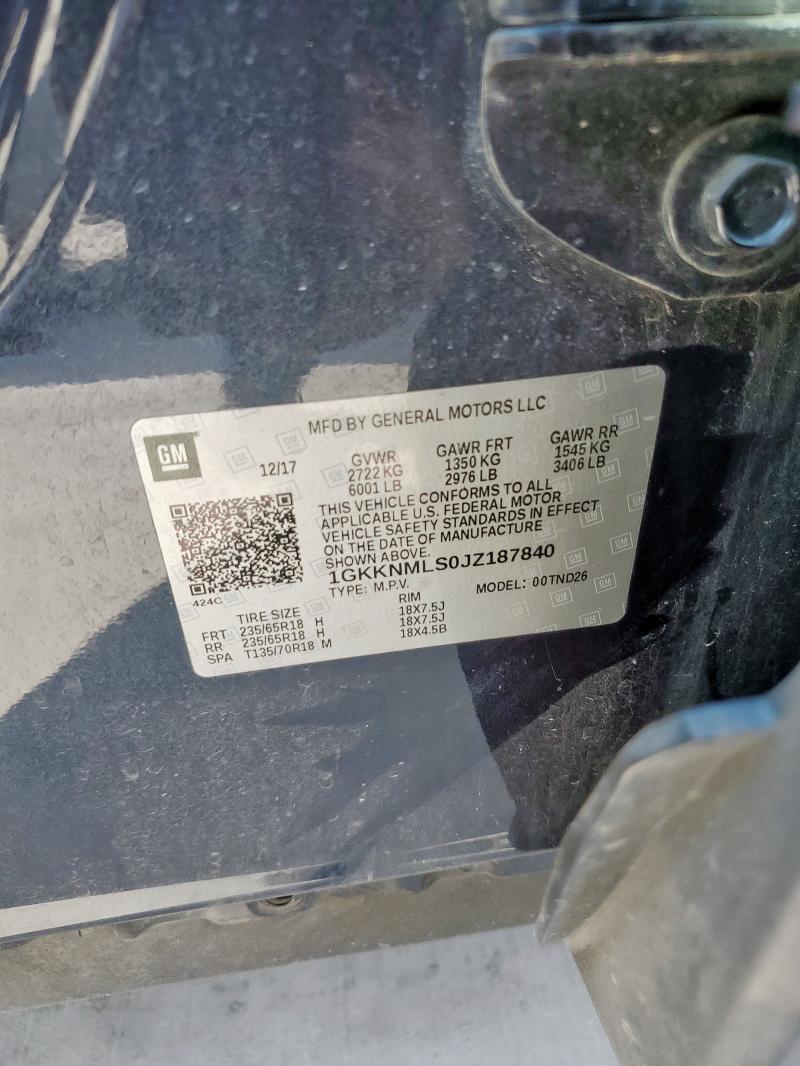 1GKKNMLS0JZ187840 - 2018 GMC ACADIA SLT-1 Көк фото 14