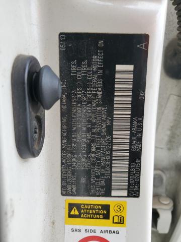 5TDZK3EHXDS122126 - 2013 TOYOTA HIGHLANDER BASE Beyaz fotoğraf 13