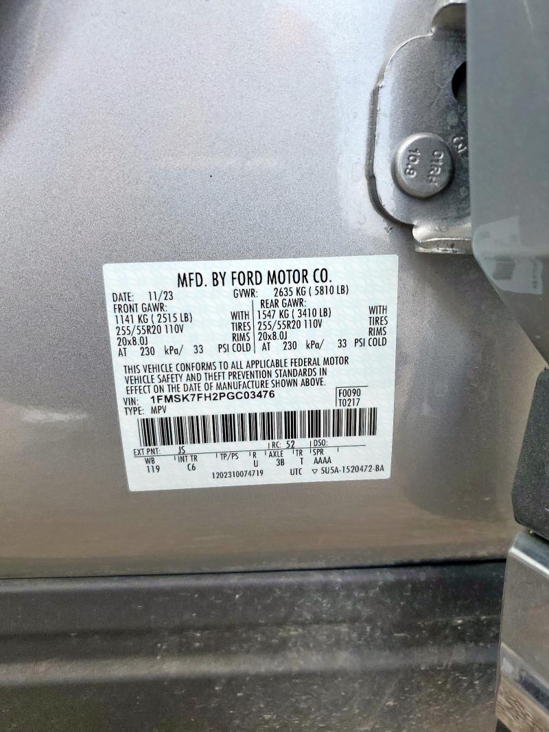 1FMSK7FH2PGC03476 - 2023 FORD EXPLORER LIMITED Gümüş foto 14