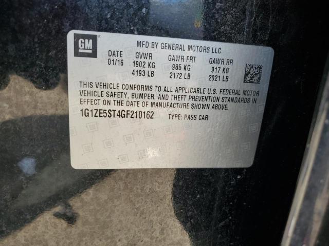 1G1ZE5ST4GF210162 - 2016 CHEVROLET MALIBU LT BLACK photo 12