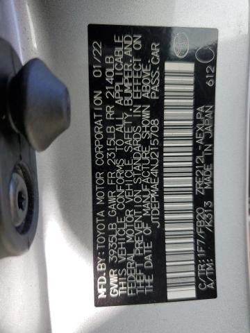 JTDEPMAE4NJ215708 - 2022 TOYOTA COROLLA LE Gümüş fotoğraf 12