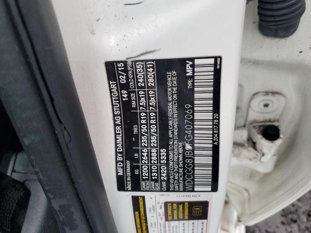 WDCGG8JB5FG407069 - 2015 MERCEDES-BENZ GLK 350 4MATIC WHITE photo 12