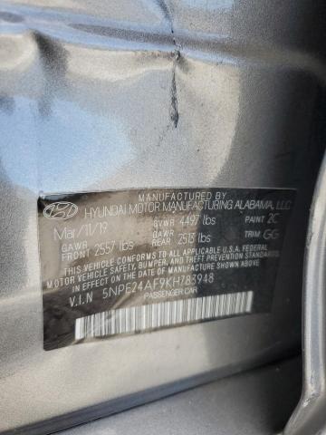 5NPE24AF9KH783948 - 2019 HYUNDAI SONATA SE 灰色 照片 12