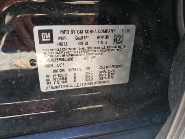 KL4CJESB9JB638088 - 2018 BUICK ENCORE PREFERRED შავი ფოტო 14