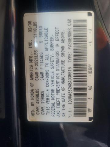 19UUA66248A036615 - 2008 ACURA TL BLUE photo 12