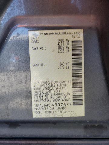 1N4AL3AP5FN397635 - 2015 NISSAN ALTIMA 2.5 SILVER photo 12