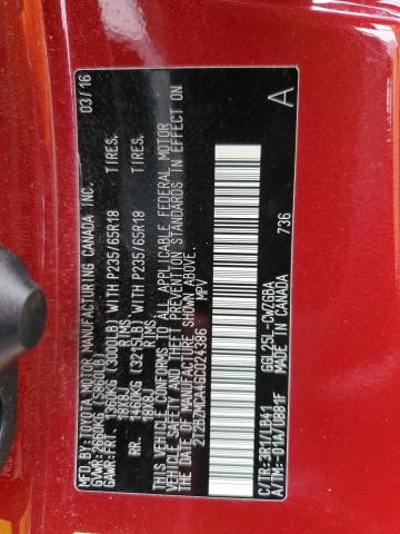 2T2BZMCA4GC024386 - 2016 LEXUS RX 350 BASE 红色 照片 13