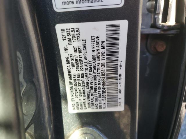 5J6RE4H55BL034138 - 2011 HONDA CR-V EX Gris photo 13