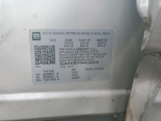 3GNAXSEV5MS169470 - 2021 CHEVROLET EQUINOX LS Silber Foto 13