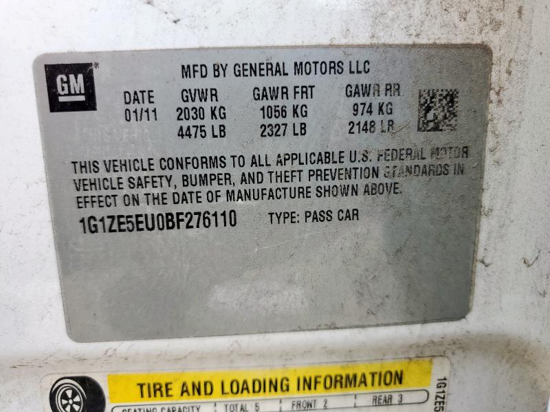 1G1ZE5EU0BF276110 - 2011 CHEVROLET MALIBU LTZ WHITE photo 12