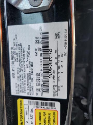 3FA6P0H99JR220253 - 2018 FORD FUSION SE BLACK photo 12