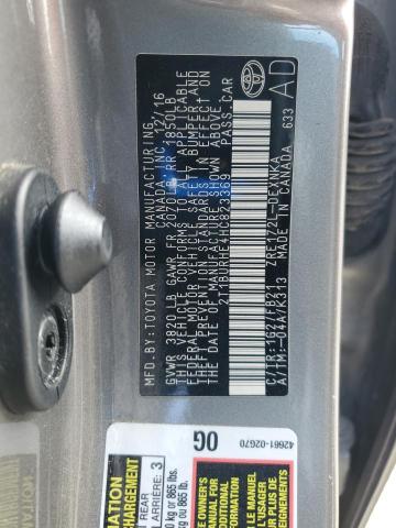 2T1BURHE4HC823369 - 2017 TOYOTA COROLLA L GRAY photo 12