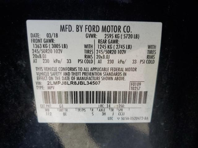 2LMPJ8LR8JBL34507 - 2018 LINCOLN MKX RESERVE Negro foto 13