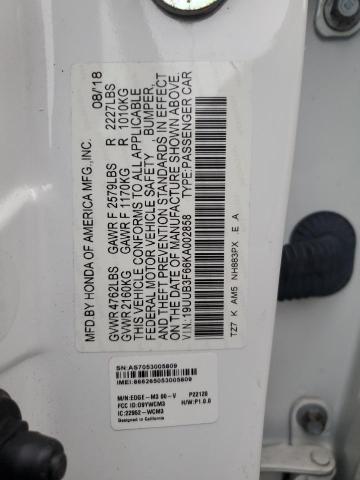19UUB3F66KA002858 - 2019 ACURA TLX TECHNOLOGY WHITE photo 12