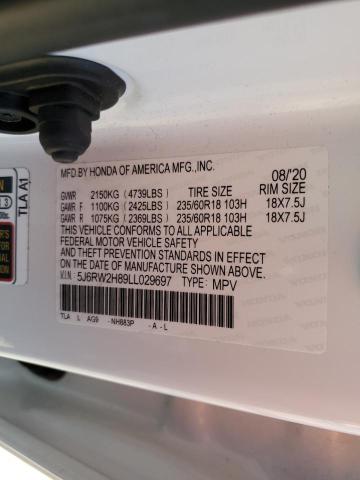 5J6RW2H89LL029697 - 2020 HONDA CR-V EXL თეთრი ფოტო 14