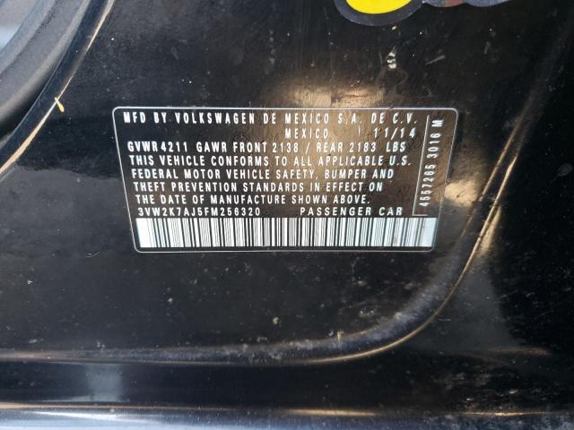 3VW2K7AJ5FM256320 - 2015 VOLKSWAGEN JETTA BASE BLACK photo 12