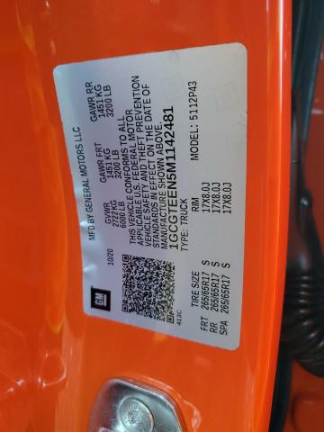 1GCGTEEN5M1142481 - 2021 CHEVROLET COLORADO ZR2 ORANGE photo 12