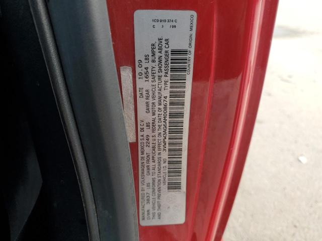 3VWPW3AG6AM008674 - 2010 VOLKSWAGEN NEW BEETLE RED photo 12