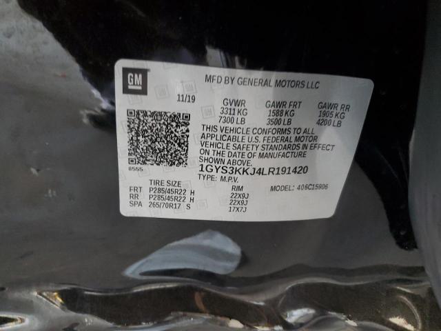 1GYS3KKJ4LR191420 - 2020 CADILLAC ESCALADE ESV PLATINUM შავი ფოტო 13