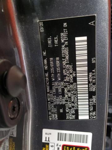 5TDHZRAH2LS013609 - 2020 TOYOTA HIGHLANDER XLE 灰色 照片 13