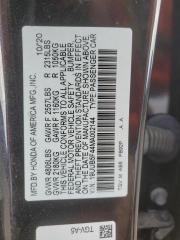 19UUB5F44MA002144 - 2021 ACURA TLX TECHNOLOGY 黑色 照片 12