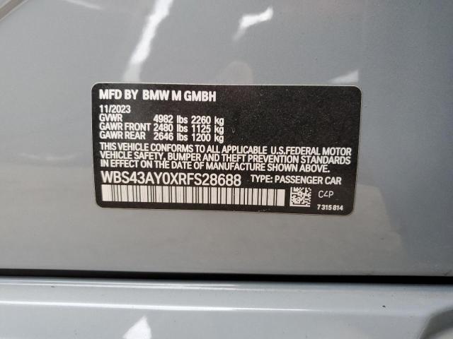 WBS43AY0XRFS28688 - 2024 BMW M3 COMPETITION TEAL photo 13