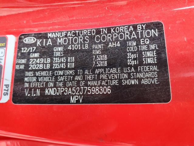 KNDJP3A52J7598306 - 2018 KIA SOUL + RED photo 12