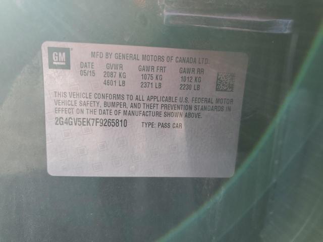 2G4GV5EK7F9265810 - 2015 BUICK REGAL 黑色 照片 12