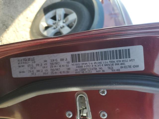 1C6RR6FT1LS147784 - 2020 RAM 1500 CLASS TRADESMAN RED photo 12