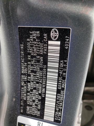 4T1BK1EBXEU130916 - 2014 TOYOTA AVALON BASE 绿色 照片 12