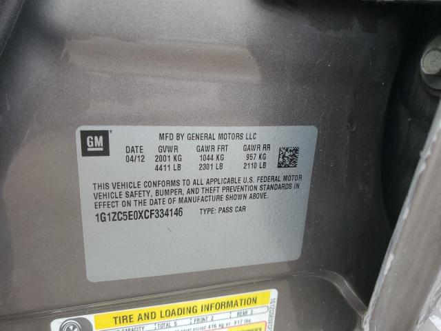 1G1ZC5E0XCF334146 - 2012 CHEVROLET MALIBU 1LT 棕色 照片 12