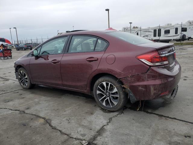 19XFB2F94DE248156 - 2013 HONDA CIVIC EXL BURGUNDY photo 2