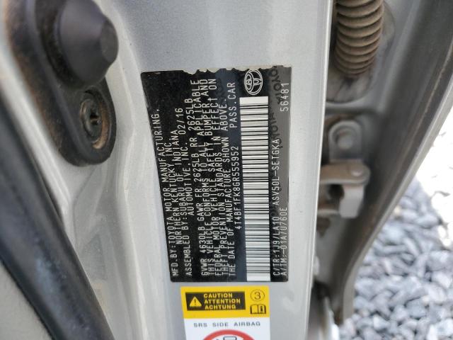 4T4BF1FK8GR555952 - 2016 TOYOTA CAMRY LE SILVER photo 12