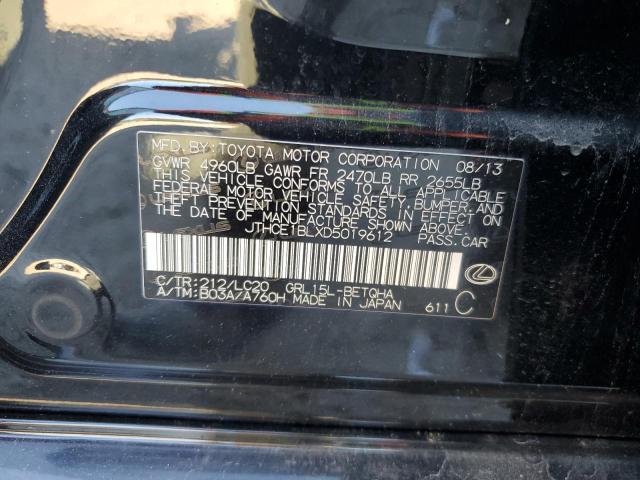 JTHCE1BLXD5019612 - 2013 LEXUS GS 350 შავი ფოტო 12