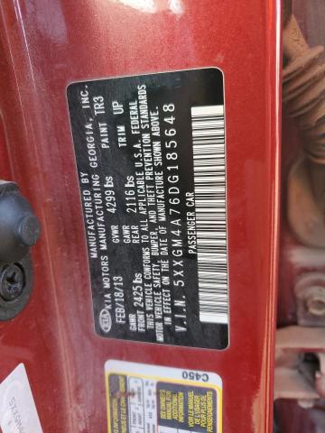 5XXGM4A76DG185648 - 2013 KIA OPTIMA LX RED photo 12