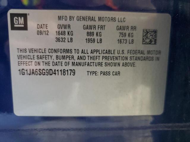 1G1JA6SG9D4118179 - 2013 CHEVROLET SONIC LS BLUE photo 12