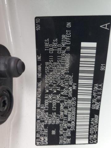 5TDDK3DC6BS013515 - 2011 TOYOTA SIENNA XLE თეთრი ფოტო 13