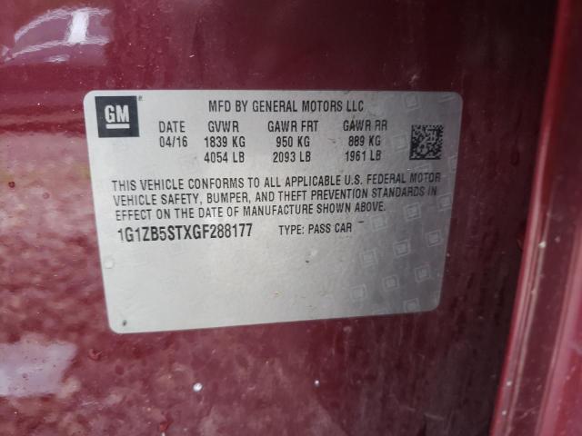 1G1ZB5STXGF288177 - 2016 CHEVROLET MALIBU LS MAROON photo 24