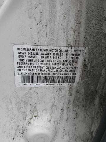 JHMGK5H88HS015411 - 2017 HONDA FIT EX Weiß Foto 12