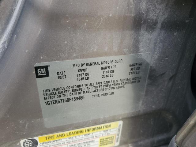 1G1ZK57758F159485 - 2008 CHEVROLET MALIBU LTZ GOLD photo 12