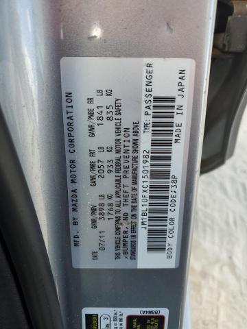 JM1BL1UFXC1501982 - 2012 MAZDA 3 I SILVER photo 12