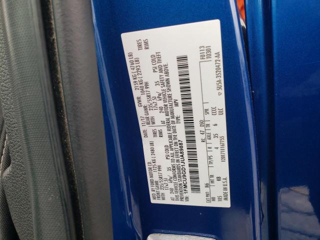 1FMCU9GD1JUA89887 - 2018 FORD ESCAPE SE ლურჯი ფოტო 14