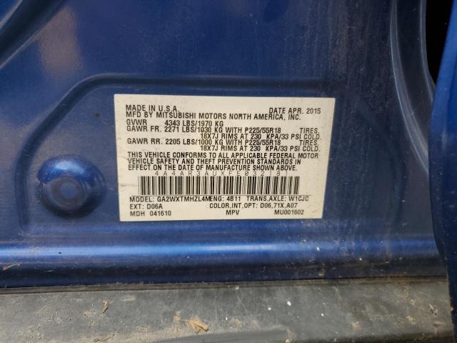4A4AR3AUXFE032181 - 2015 MITSUBISHI OUTLANDER ES 蓝色 照片 13