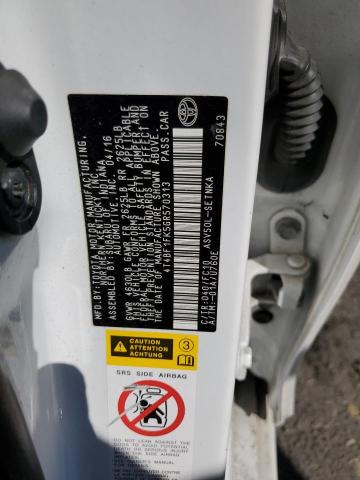 4T4BF1FK5GR570313 - 2016 TOYOTA CAMRY LE WHITE photo 12