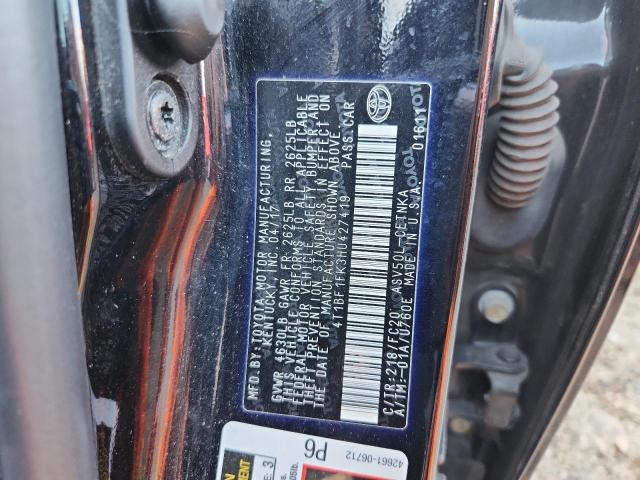 4T1BF1FK3HU427419 - 2017 TOYOTA CAMRY LE BLACK photo 12